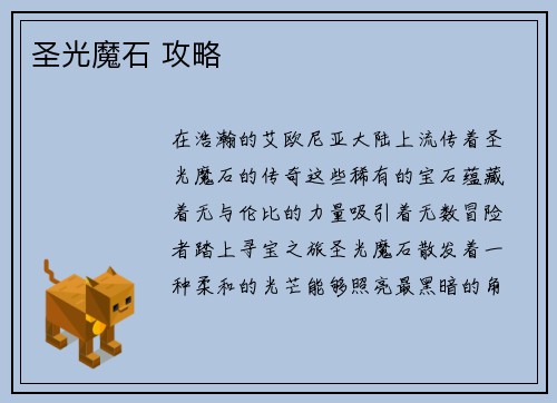 圣光魔石 攻略